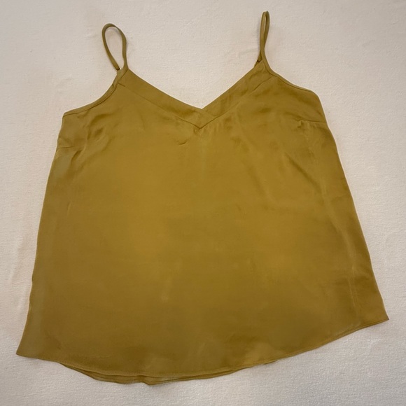 Floreat Tops - Floreat For ANTHROPOLOGIE Mustard Yellow Satin Cami